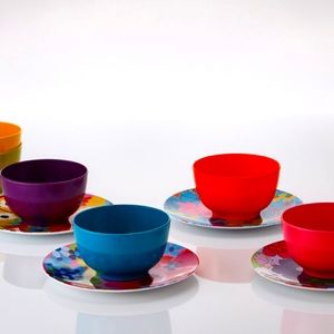 dinnerware and cups and plates and spoons all by French bull!